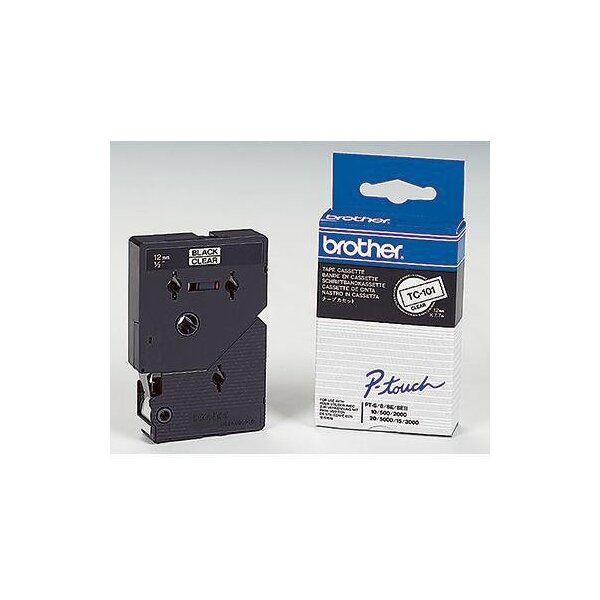 Brother Schriftbandkassette Brother P-touch TC-101 12 mm x 7,7 m (B x L) farblos schwarz
