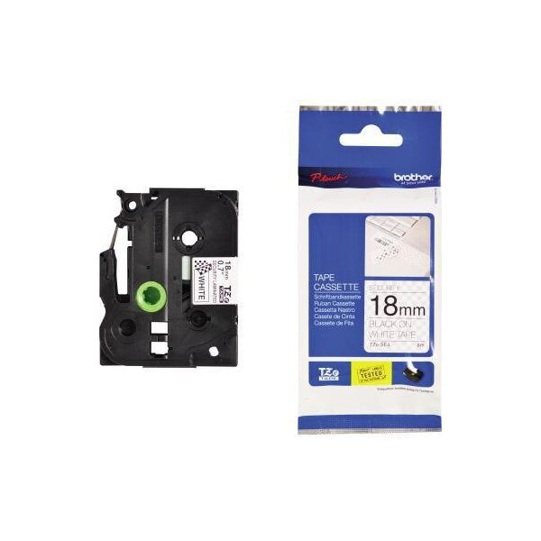 Brother Schriftbandkassette Brother P-touch TZe-SE4 18 mm x 8 m (B x L) weiß schwarz