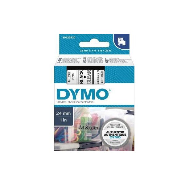 Dymo Schriftbandkassette DYMO® D1 24 mm x 7 m (B x L) transparent schwarz