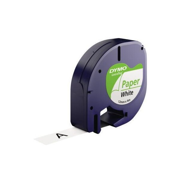 Dymo Schriftbandkassette DYMO® LT 12 mm x 4 m (B x L) weiß schwarz
