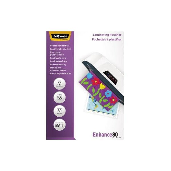 Fellowes Laminierfolie Fellowes® Enhance 80 210 x 297 mm (B x H) DIN A4 80µm matt 100 St./Pack.
