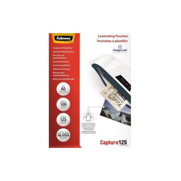 Fellowes Laminierfolie Fellowes® ImageLastT Capture 125 160 x 216 mm (B x H) DIN A5 125µm glänzend 100 St./Pack.