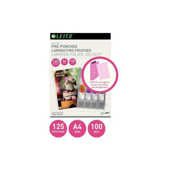 Leitz Laminierfolie Leitz 303 x 216 mm (B x H) DIN A4 125µm glänzend 100 St./Pack.