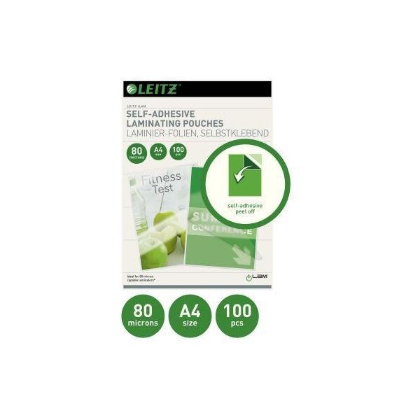 Leitz Laminierfolie Leitz iLAM 303 x 216 mm (B x H) DIN A4 80µm glänzend 100 St./Pack.