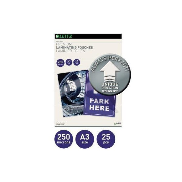 Leitz Laminierfolie Leitz iLAM 303 x 426 mm (B x H) DIN A3 250µm glänzend 25 St./Pack.