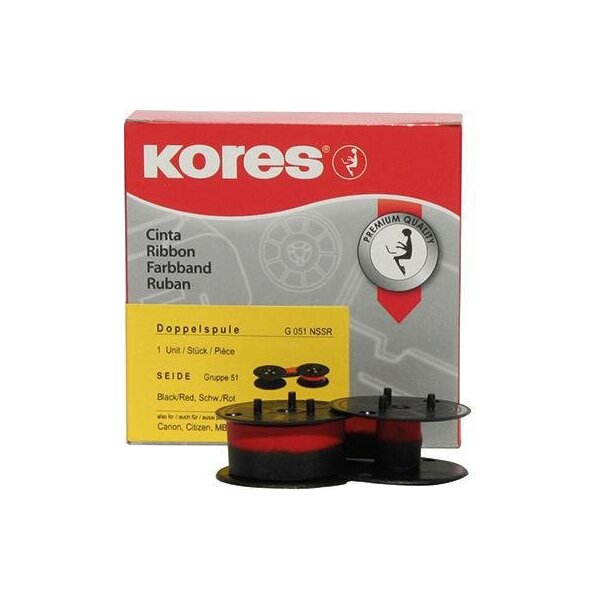 Kores Farbband Kores Canon Facit Sharp Gr. 51 Seide schwarz/rot