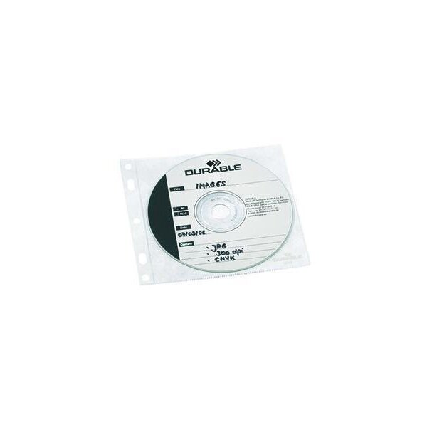 Durable CD/DVD Hülle DURABLE COVER FILE 14 x 12,8 cm (B x H) Kunststoff transparent 10 St./Pack.