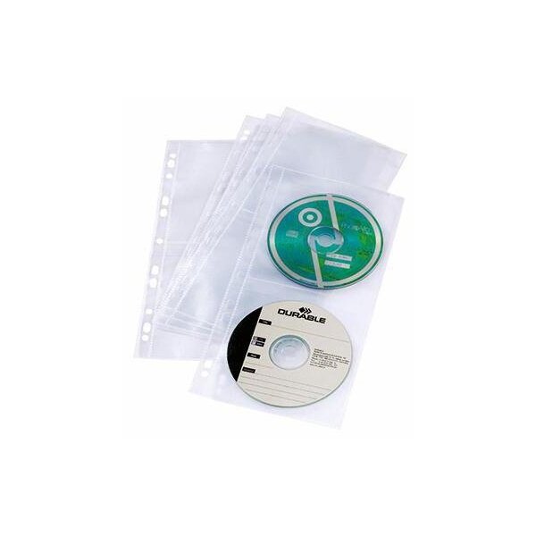 Durable CD/DVD Hülle DURABLE COVER LIGHT S 14,4 x 28,5 cm (B x H) Polypropylen transparent 5 St./Pack.