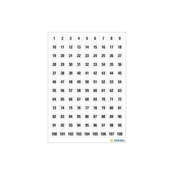 Herma Zahlenetikett HERMA 84 x 120 mm (B x H) Papier weiß/schwarz 540 Etik./Pack.