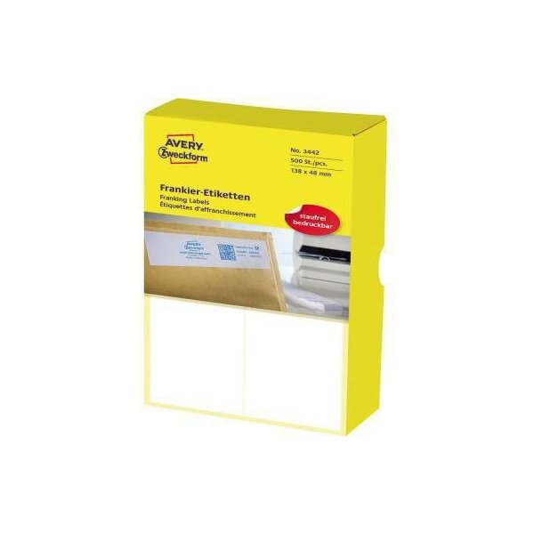 Avery zweckform Frankieretikett Avery Zweckform 138 x 48 mm (B x H) Papier weiß 500 Etik./Pack.