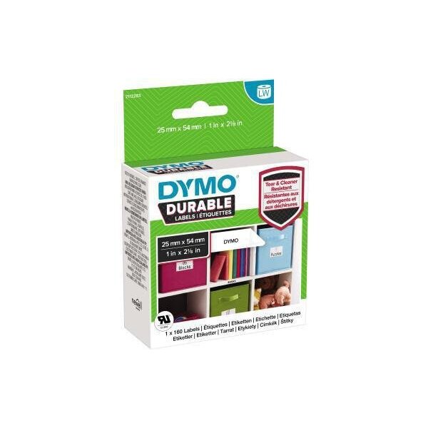 Dymo Hochleistungsetikett DYMO® Original LW 25 x 54 mm (B x H) Polypropylen weiß 350 Etik./Rl. 2 x 350 Etik./Pack.