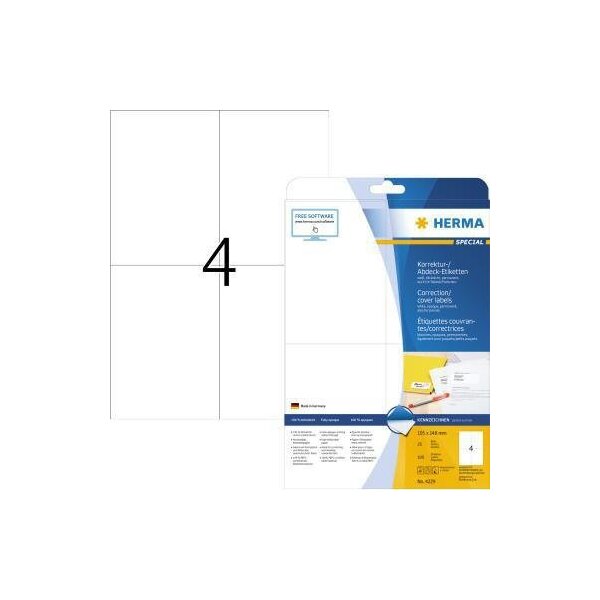 Herma Universaletikett HERMA SPECIAL 105 x 148 mm (B x H) nicht wieder ablösbar Papier weiß 100 Etik./Pack.