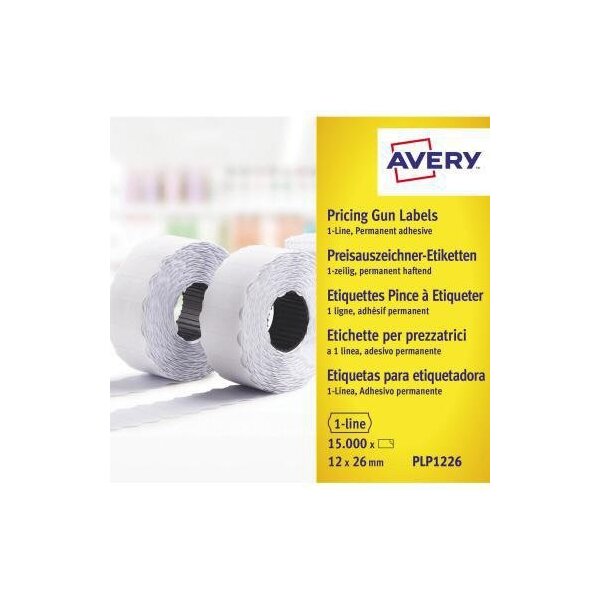 Avery zweckform Auszeichnungsetikett Avery Zweckform 26 x 12 mm (B x H) Papier weiß 1.500 Etik./Rl. 15.000 Etik./Pack.