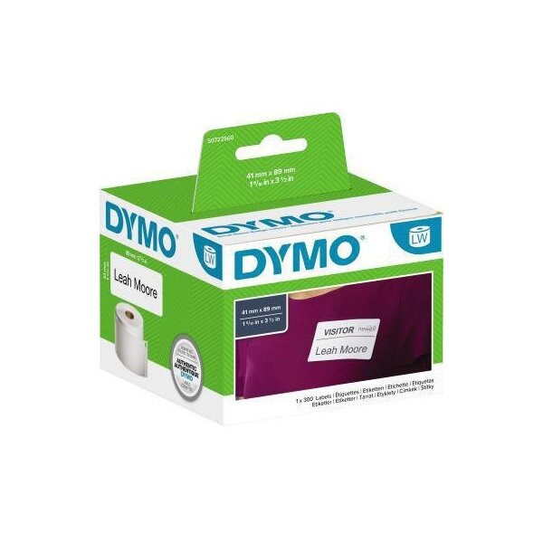 Dymo Namensetikett DYMO® Original 41 x 89 mm (B x H) wieder ablösbar Papier weiß