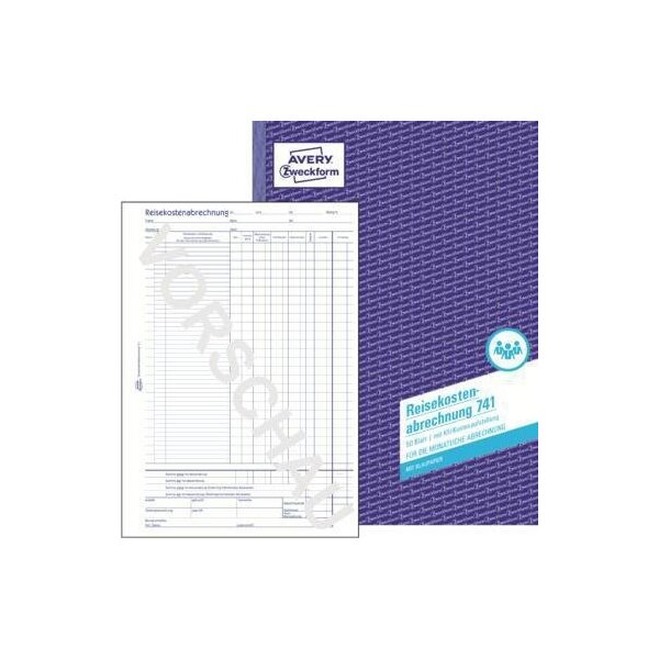 Avery zweckform Reisekostenabrechnung Avery Zweckform DIN A4 1 Durchschlag 50 Bl.