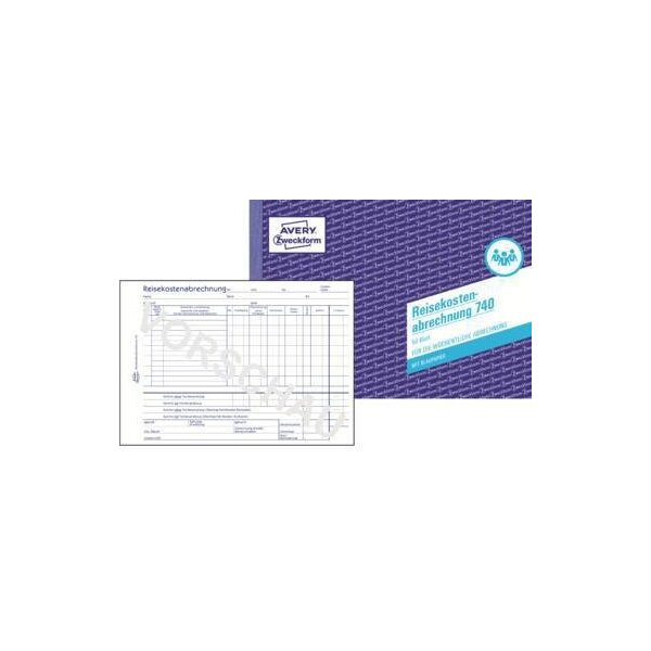 Avery zweckform Reisekostenabrechnung Avery Zweckform DIN A5 quer 1 Durchschlag 50 Bl.