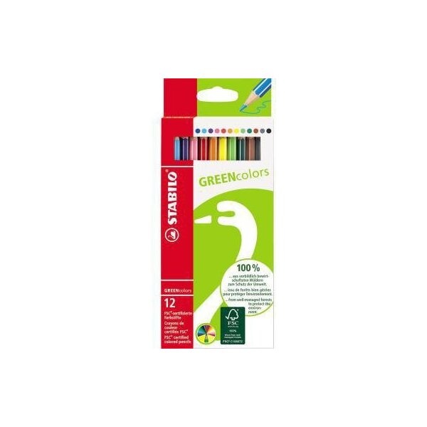 Stabilo Farbstift STABILO® GREENcolors farbig sortiert 12 St./Pack.
