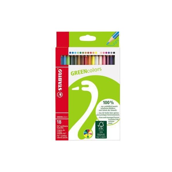 Stabilo Farbstift STABILO® GREENcolors farbig sortiert 18 St./Pack.