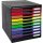 Exacompta Schubladenbox Exacompta MODULO 10 Schubladen DIN A4+ Polystyrol Gehäusefarbe: schwarz Farbe der Schublade: harlekin glossy