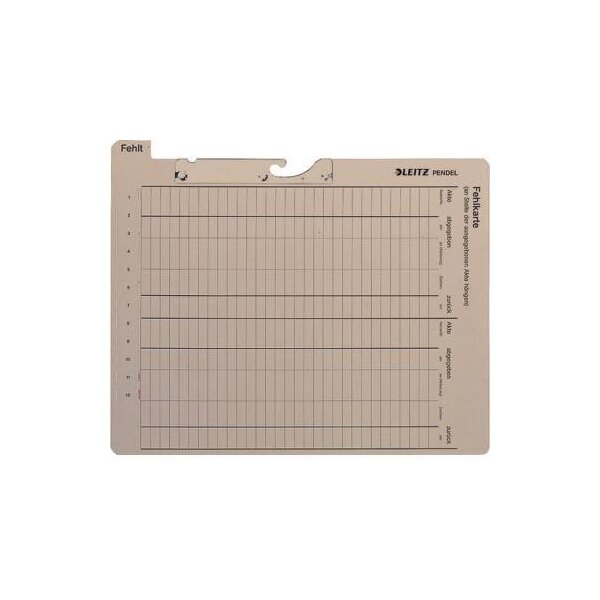 Leitz Pendelfehlkarte Leitz 31,6 x 26,2 cm (B x H) DIN A4 450g/m² Manilakarton recycelt grau