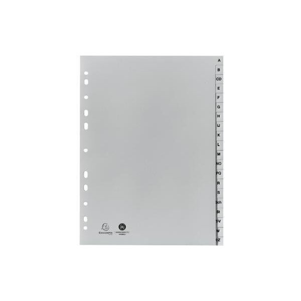 Exacompta A-Z Register Exacompta Forever® DIN A4 Polypropylen grau 20 Registerblätter