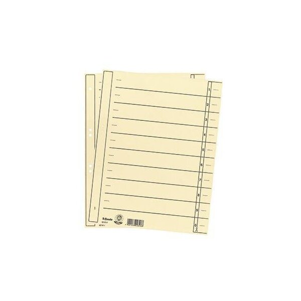 Esselte Trennblatt Esselte DIN A4 Karton recycelt chamois schwarz 100 St./Pack.
