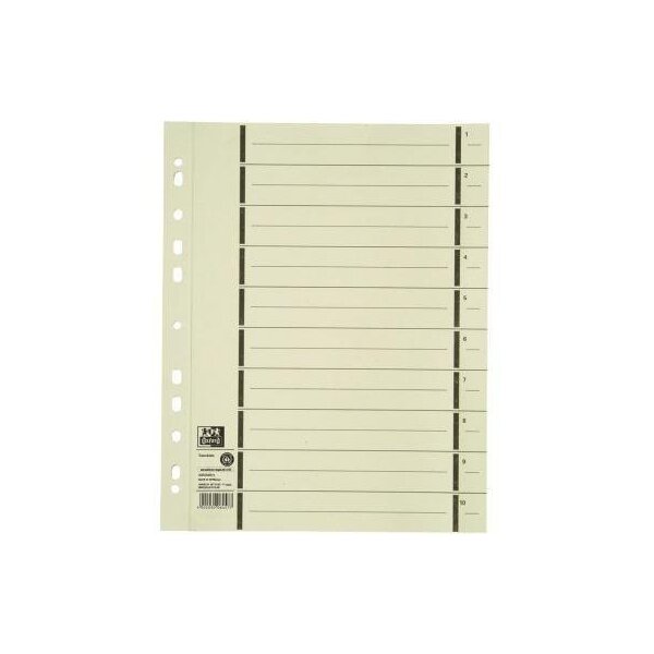 Oxford Trennblatt Oxford DIN A4 Kraftkarton recycelt chamois 100 St./Pack.