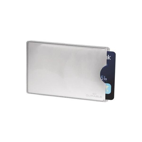 Durable Kartenhülle DURABLE RFID SECURE 61 x 90 mm (B x H) rechts offen dokumentenecht Weich-Polyethylen Aluminium PET silber matt 10 St./Pack.