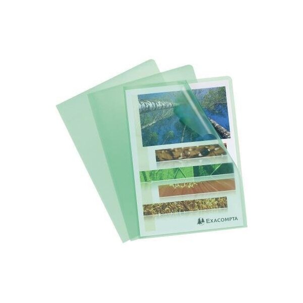 Exacompta Sichthülle Exacompta DIN A4 1,2mm oben rechts offen dokumentenecht Polypropylen grün genarbt 100 St./Pack.