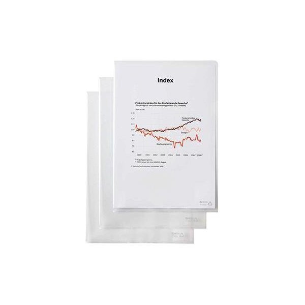 Hetzel Sichthülle Hetzel DIN A4 0,11mm oben rechts offen nicht dokumentenecht Polypropylen glasklar genarbt 50 St./Pack.