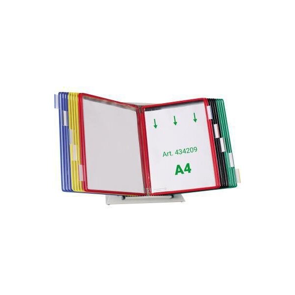 Djois Sichttafelständer DJOIS 30 x 24 x 38 cm (B x H x T) Stahlblech/Kunststoff Anzahl der mitgelieferten Sichttafeln: 20 Sichttafeln je 4 x blau rot gelb grün schwarz