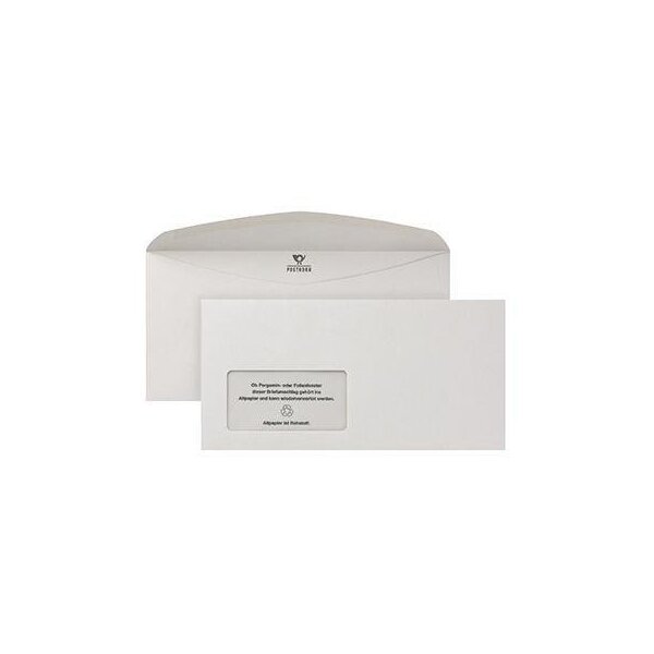 Posthorn Briefumschlag POSTHORN 2000 DIN C6/C5 229 x 114 mm (B x H) mit Fenster 80g/m² mit gummierter Klappe Papier grau 1.000 St./Pack.