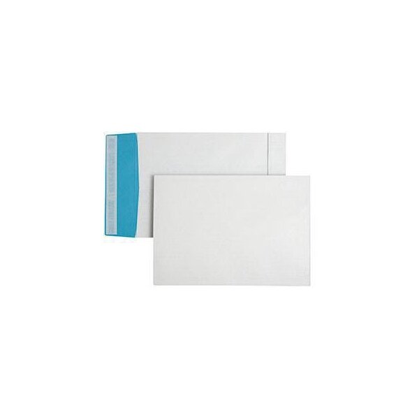 Posthorn Faltentasche POSTHORN DIN B4 250 x 353 mm (B x H) ohne Fenster 140g/m² mit Haftklebung Papier weiß/blau 125 St./Pack.