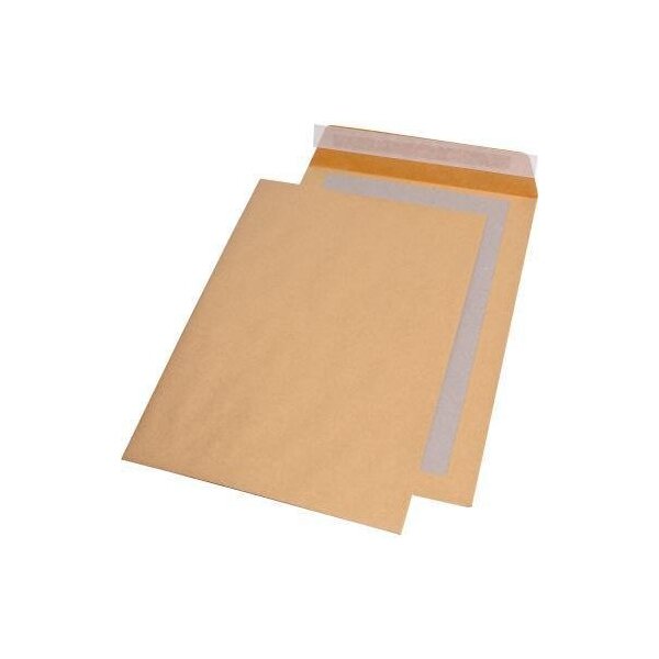 Mailmedia Papprückwandtasche MAILmedia DIN B4 ohne Fenster 120g/m² mit Haftklebung Natronpapier braun