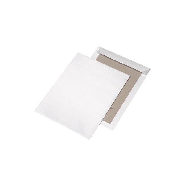 Mailmedia Papprückwandtasche MAILmedia DIN C4 ohne Fenster 120g/m² mit Haftklebung Kraftpapier weiß