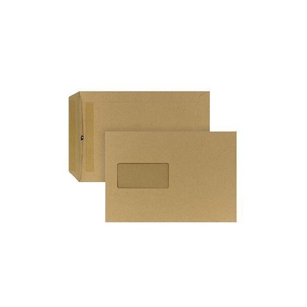 Posthorn Versandtasche POSTHORN DIN C5 162 x 229 mm (B x H) mit Fenster 90g/m² mit Selbstklebung Papier braun 500 St./Pack.