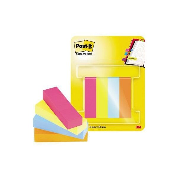Post-it Haftmarker Post-it® Page Marker Poptimistic Collection 50 x 15 mm (B x H) powerpink neongrün türkis vitalorange 50 Bl./Block 4 Block/Pack.