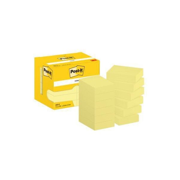 Post-it Haftnotiz Post-it® Notes 38 x 51 mm (B x H) gelb 100 Bl./Block 12 Block/Pack.