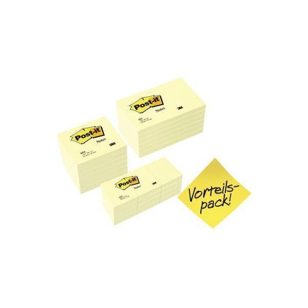 Post-it Haftnotiz Post-it® Notes Promotion 76 x 76 mm 127 x 76 mm 38 x 51 mm (B x H) inkl. 6 x Post-it® Notes 654 (76 x 76 mm) 6 x Post-it® Notes 655 (127 x 76 mm) + 12 x Post-it® Notes 653 (51 x 38 mm) gratis