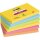 Post-it Haftnotiz Post-it® Super Sticky Notes Carnival Collection 127 x 76 mm (B x H) ultragelb paradiseblau limonengrün powerpink vitalorange 90 Bl./Block 6 Block/Pack.