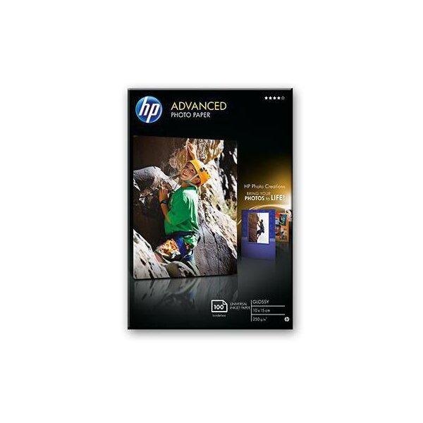 Hp Fotopapier HP Advanced 10 x 15 cm (B x H) 250g/m² weiß hochglänzend 100 Bl./Pack.