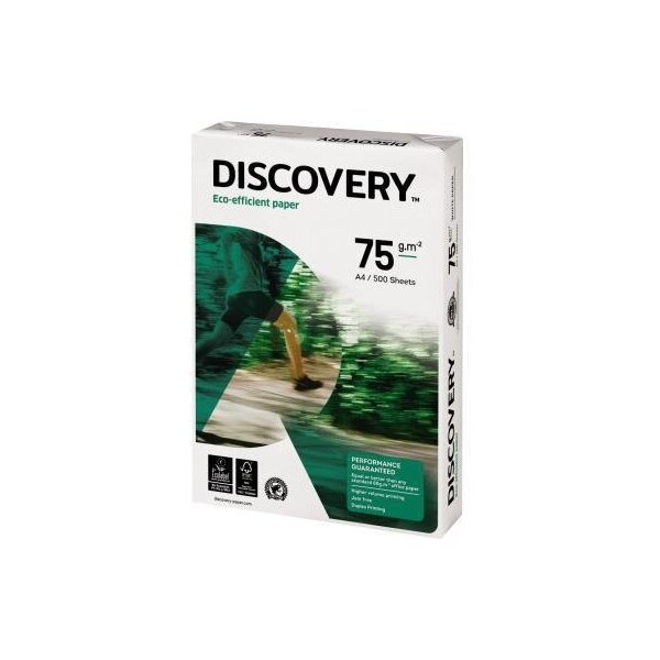 Discovery Kopierpapier Discovery DIN A4 75g/m² holzfrei 4fach Lochung weiß 500 Bl./Pack.
