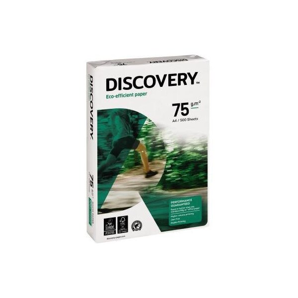 Discovery Kopierpapier Discovery Discovery DIN A4 75g/m² elementar chlorfrei gebleicht holzfrei weiß 2.500 Bl./Pack.