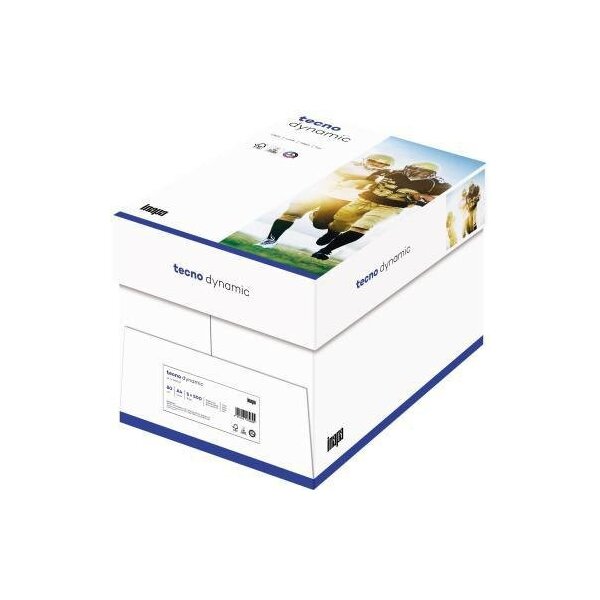 Inapa tecno Kopierpapier inapa tecno Dynamic DIN A4 80g/m² elementar chlorfrei gebleicht weiß 2.500 Bl./Pack.