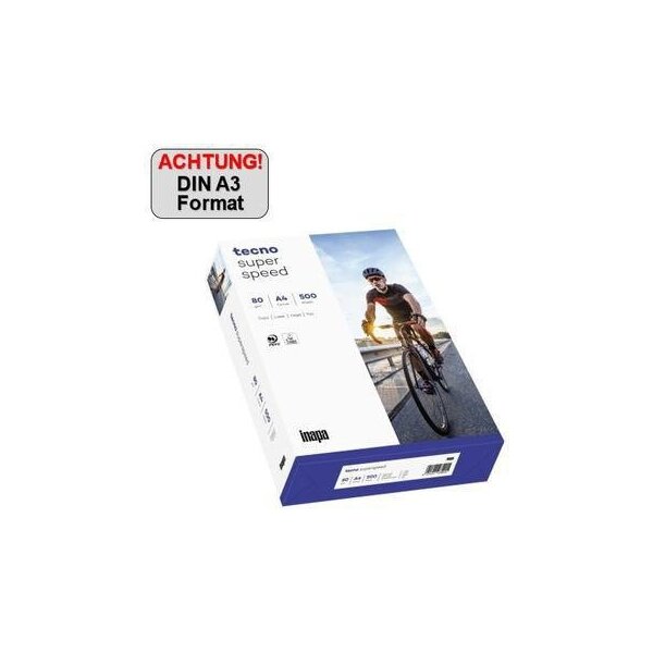 Inapa tecno Kopierpapier inapa tecno Superspeed DIN A3 80g/m² weiß 500 Bl./Pack.