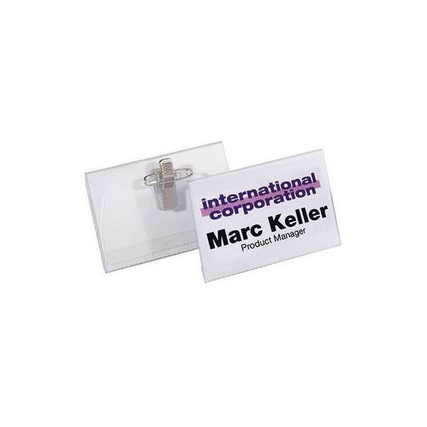 Durable Namensschild DURABLE 75 x 40 mm (B x H) Kombiklemme transparent 50 St./Pack.