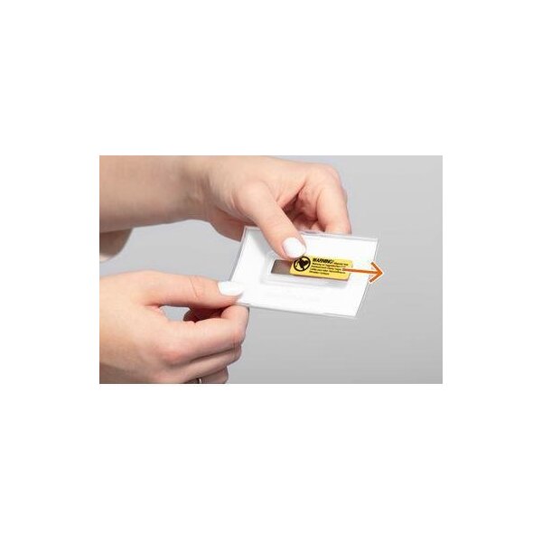 Durable Namensschild DURABLE CLICK FOLD 75 x 40 mm (B x H) inkl. blanko Einlagen Magnet transparent 10 St./Pack.