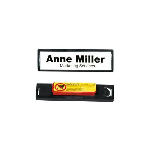 Durable Namensschild DURABLE CLIP CARD 67 x 17 mm (B x H) Magnet schwarz/klar 25 St./Pack.