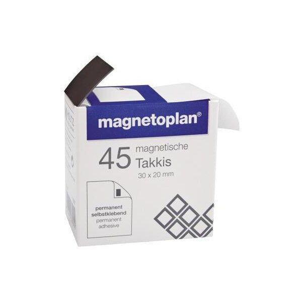 Magnetoplan Magnetplatte magnetoplan® TAKKIS 30 x 20 mm (B x H) schwarz 45 St./Pack.