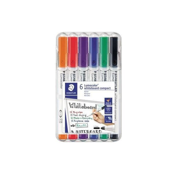 Staedtler Whiteboardmarker STAEDTLER® Lumocolor® compact 341 1-2mm farbig sortiert 6 St./Pack.